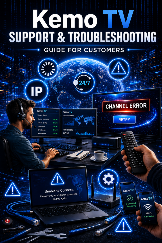 Customer support and troubleshooting tips for Kemo TV to resolve buffering and connection problems easily